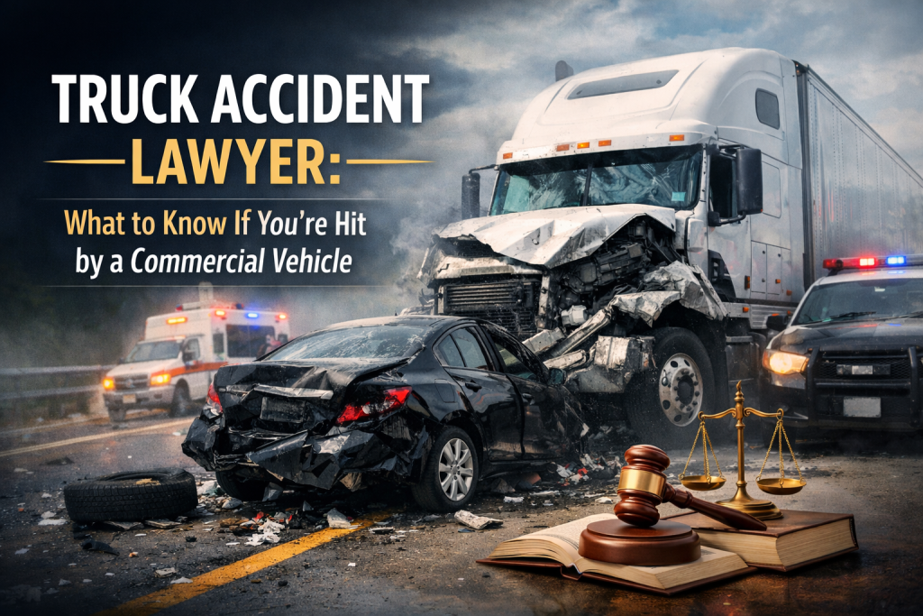 Truck Accident Lawyer: What to Know If You're Hit by a Commercial Vehicle 4 Truck accident scene with legal symbols